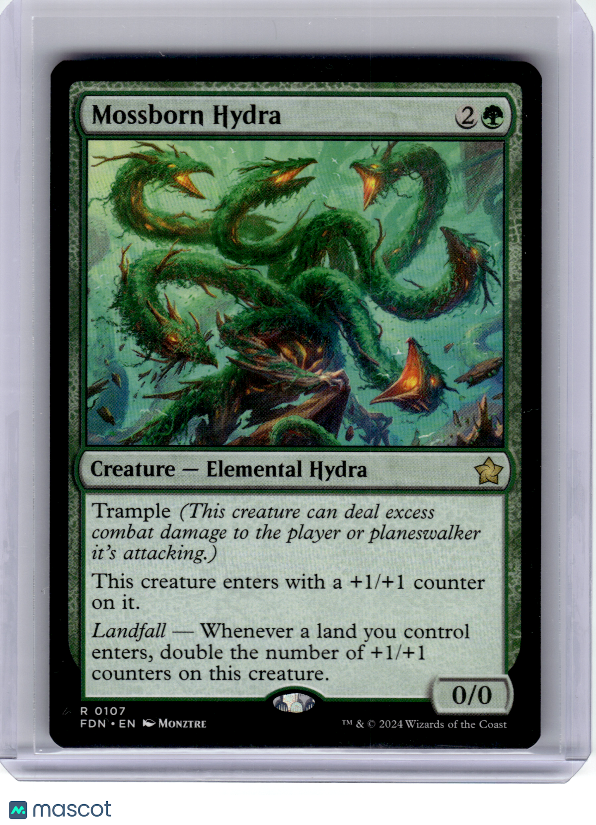 2024 Magic: The Gathering—Mossborn Hydra #107 Foundations—Rare Non-Foil