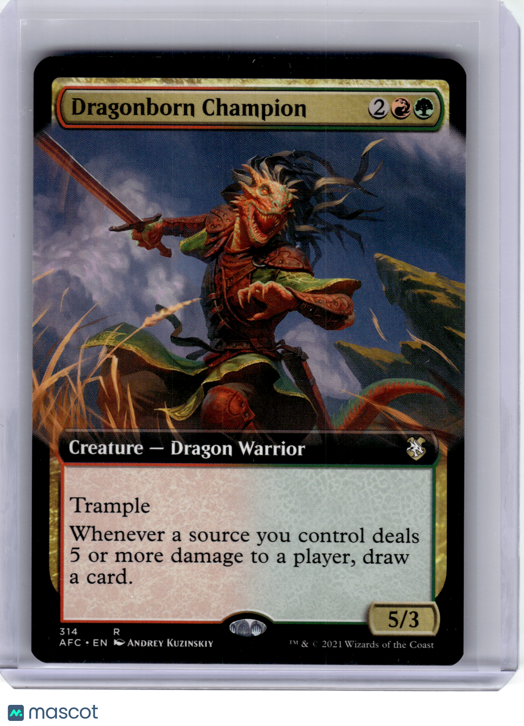 2021 MTG—Dragonborn Champion #314 AFC—Rare Non-Foil Extended Art
