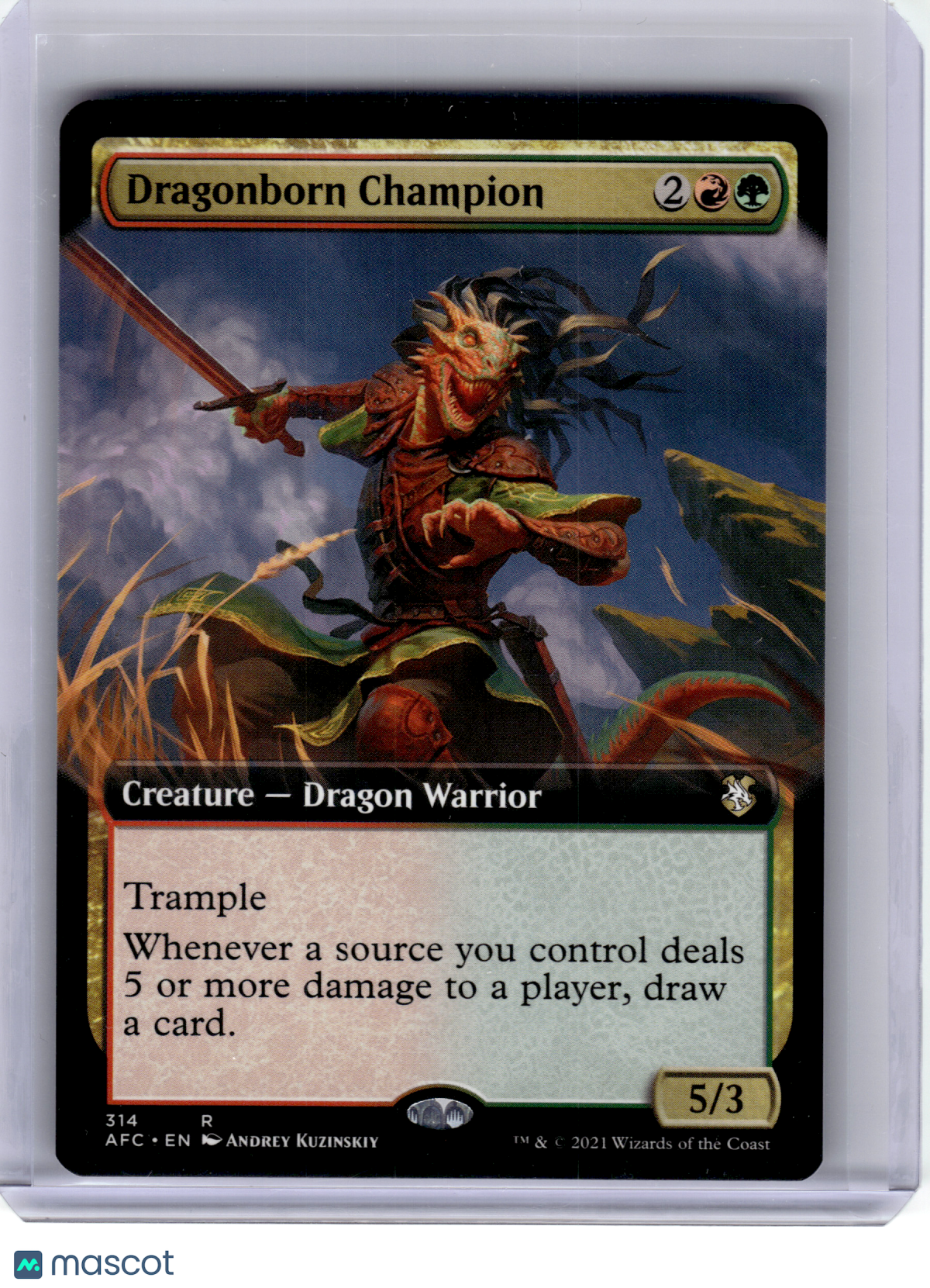 2021 MTG—Dragonborn Champion #314 AFC—Rare Non-Foil Extended Art