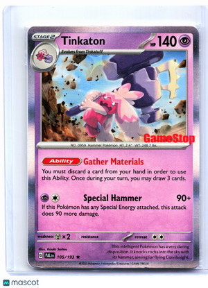 2023 Pokemon—Tinkaton (GameStop Exclusive) #105/193 MCAP—Promo Holo [Sealed]
