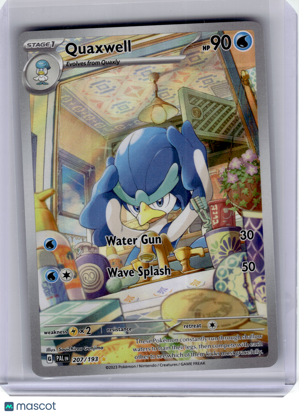 2023 Pokemon—Quaxwell #207 Paldea Evolved—Illustration Rare Holo