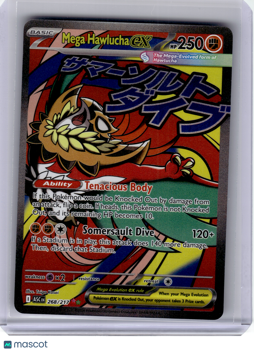 2026 Pokemon—Mega Hawlucha EX #268 Ascended Heroes—Mega Attack Rare Holo