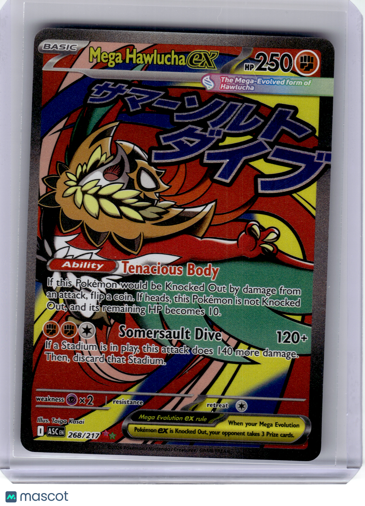 2026 Pokemon—Mega Hawlucha EX #268 Ascended Heroes—Mega Attack Rare Holo