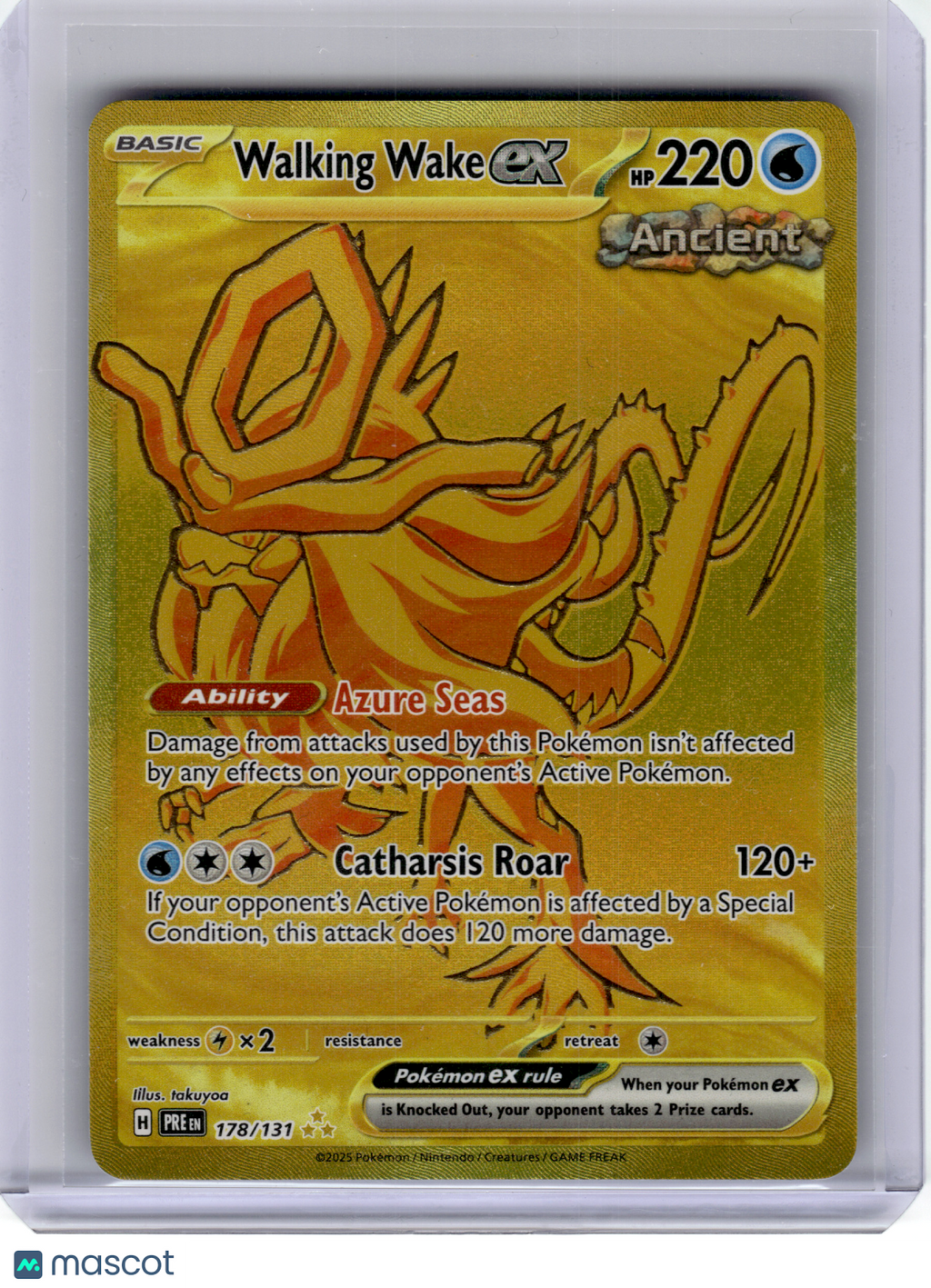 2025 Pokemon—Walking Wake EX #178 Prismatic Evolutions—Hyper Rare Holo