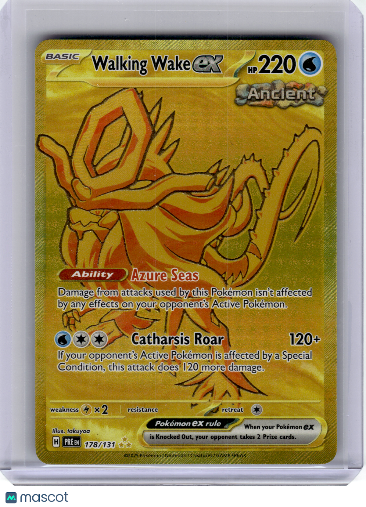 2025 Pokemon—Walking Wake EX #178 Prismatic Evolutions—Hyper Rare Holo