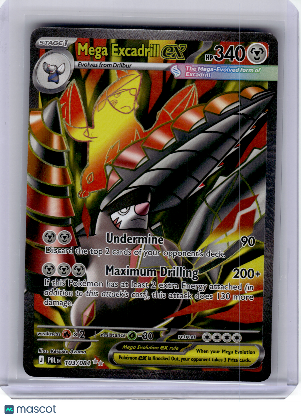 2026 Pokemon—Mega Excadrill EX #103 Pitch Black—Ultra Rare Holo