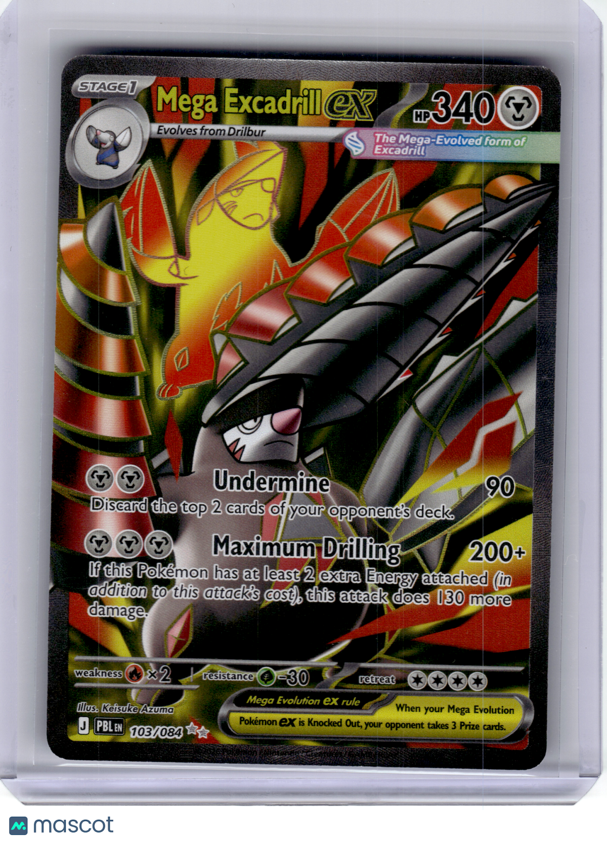 2026 Pokemon—Mega Excadrill EX #103 Pitch Black—Ultra Rare Holo