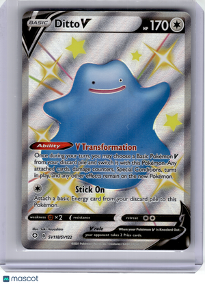 2021 Pokemon—Ditto V #SV118 Shining Fates: Shiny Vault—Ultra Rare Holo