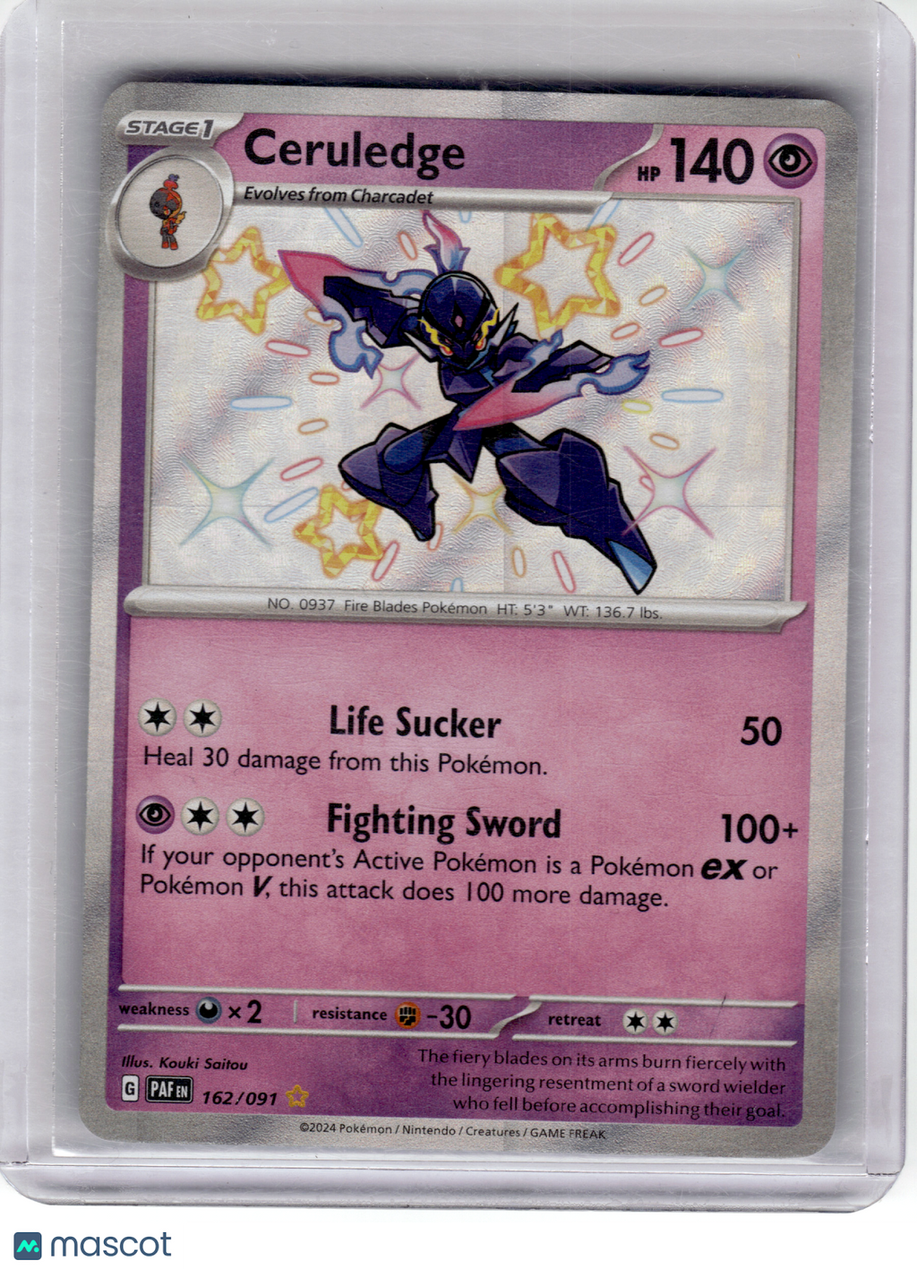 2024 Pokemon—Ceruledge #162 Paldean Fates—Shiny Rare Holo