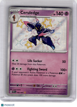 2024 Pokemon—Ceruledge #162 Paldean Fates—Shiny Rare Holo