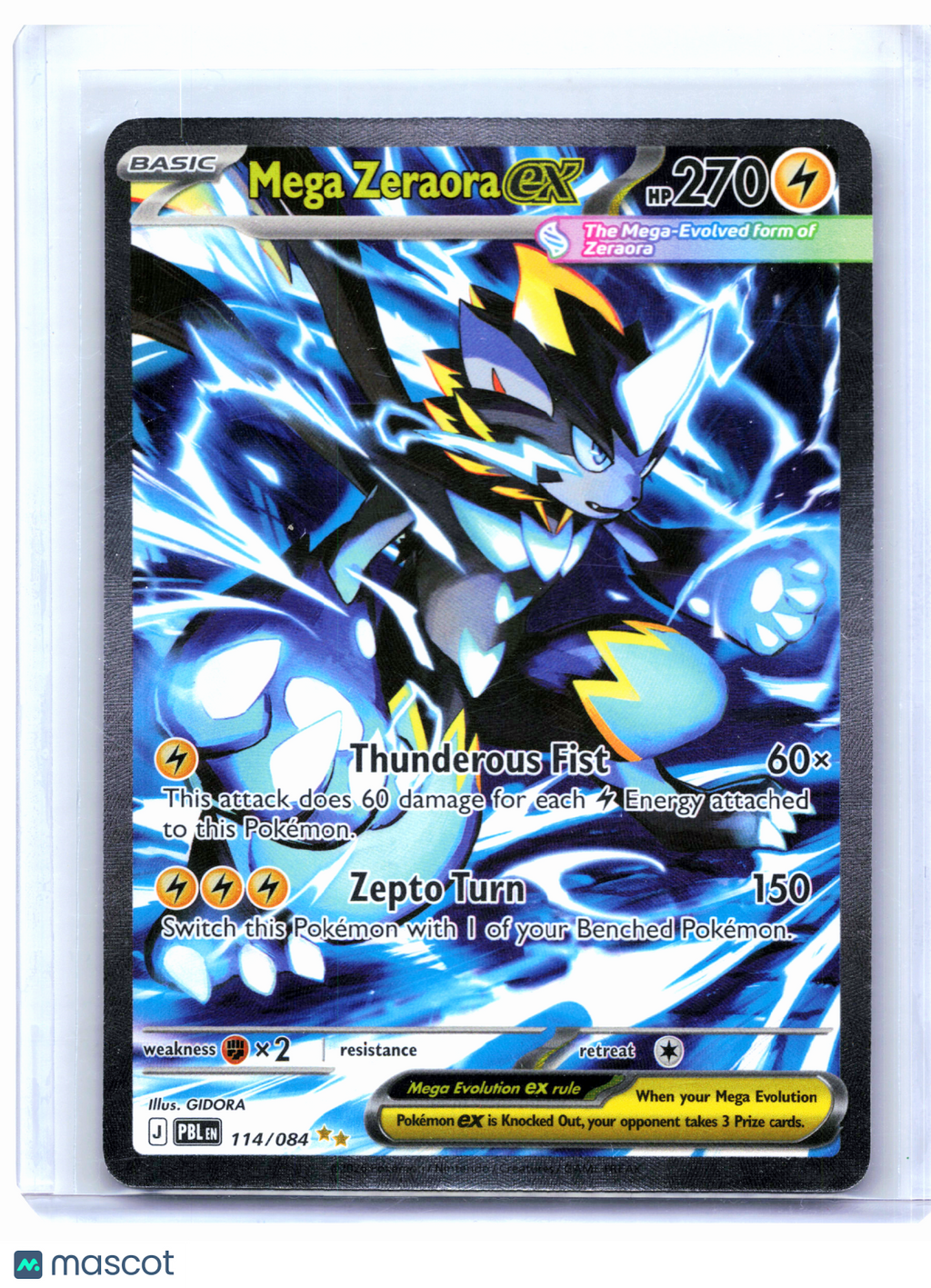 2026 Pokemon—Mega Zeraora ex #114/084 Pitch Black—Special Illustration Rare Holo