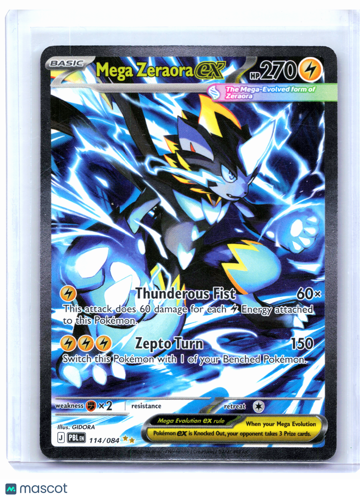 2026 Pokemon—Mega Zeraora ex #114/084 Pitch Black—Special Illustration Rare Holo