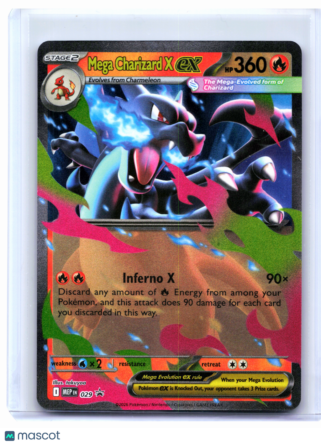 2026 Pokemon—Mega Charizard X ex #029 Mega Evolution Promo—Black Star Promo Holo
