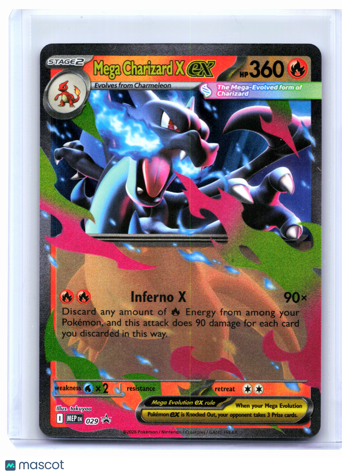 2026 Pokemon—Mega Charizard X EX #029 Mega Evolution Promo—Black Star Promo Holo
