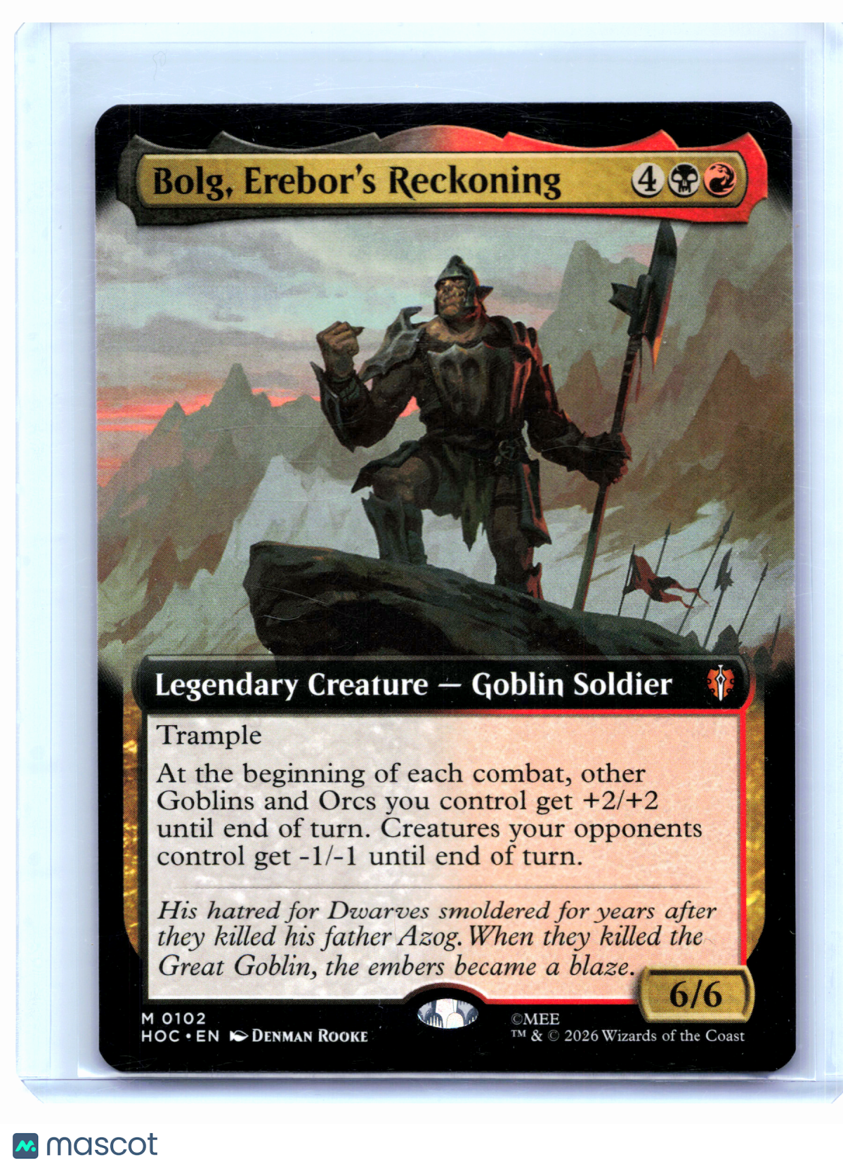 2026 Magic: TG—Bolg, Erebor's Reckoning (Extended Art) #0102 HOC—Mythic Nonfoil