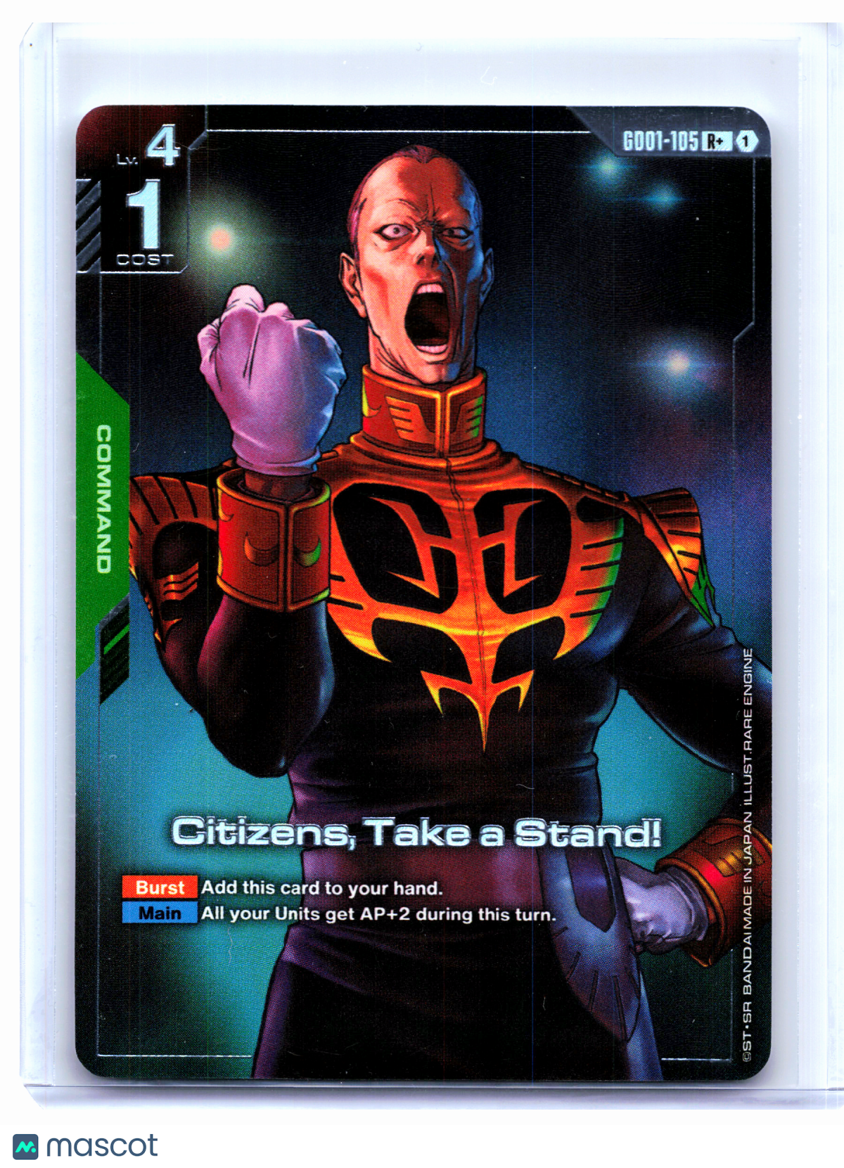 2025 Gundam Card Game—Gihren Zabi #GD01-105 Newtype Rising—Rare+ Foil