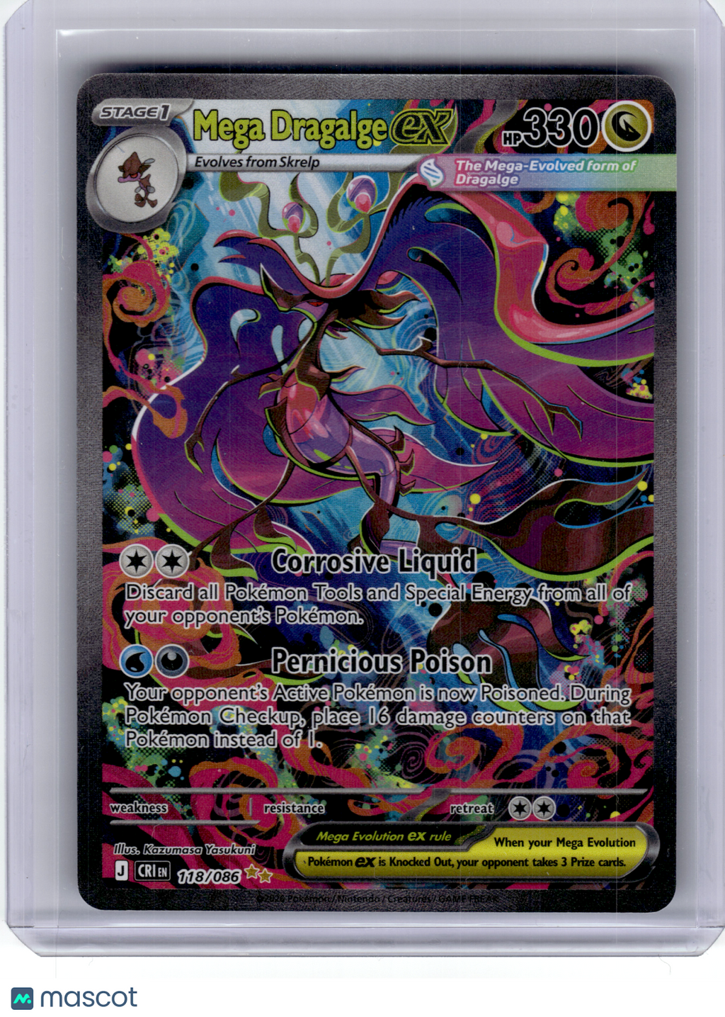 2026 Pokemon—Mega Dragalge EX #118 Chaos Rising—Special Illustration Rare Holo