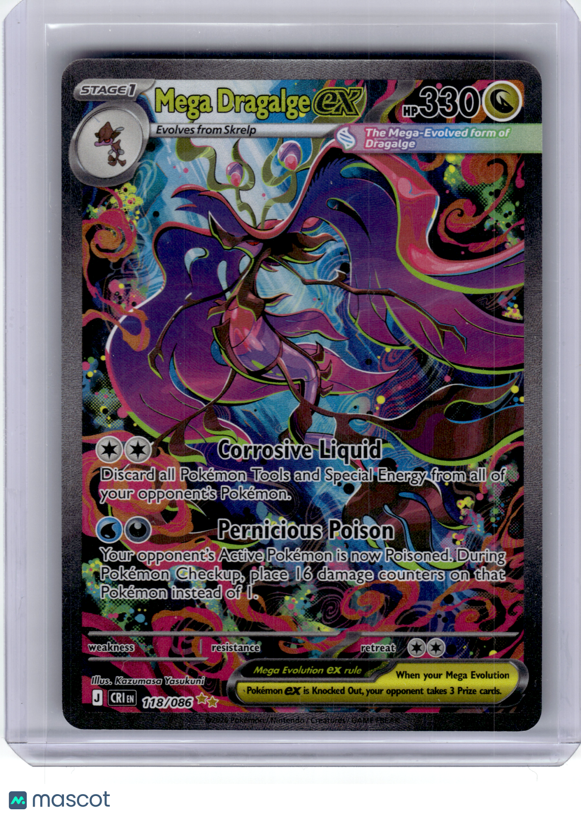 2026 Pokemon—Mega Dragalge EX #118 Chaos Rising—Special Illustration Rare Holo