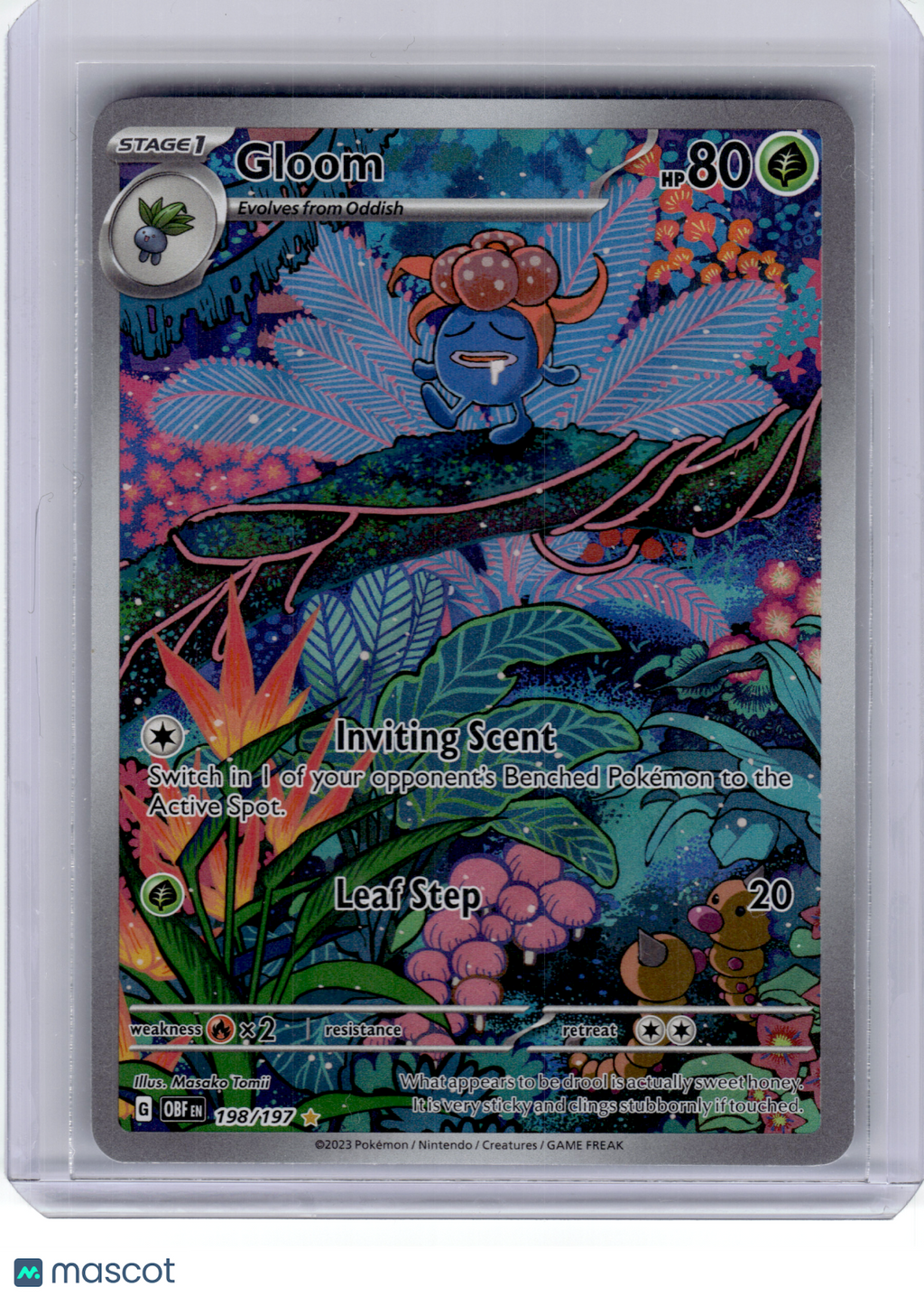 2023 Pokemon—Gloom #198 Obsidian Flames—Illustration Rare Holo