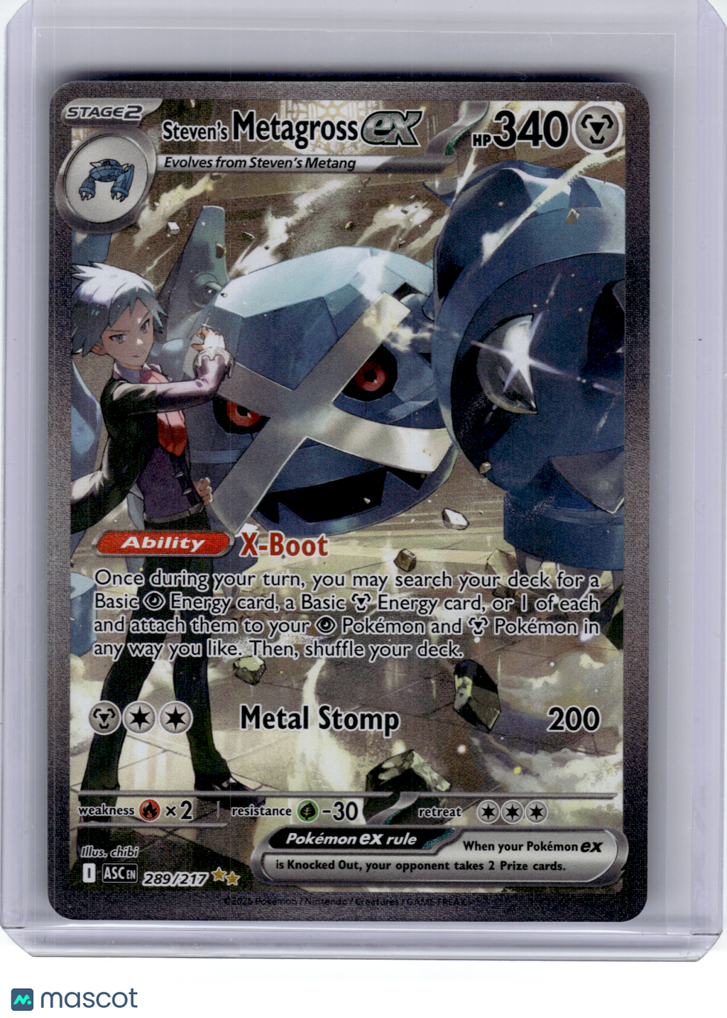2026 Pokemon—Steven's Metagross EX 289 Ascended Heroes—Special Illustration Rare