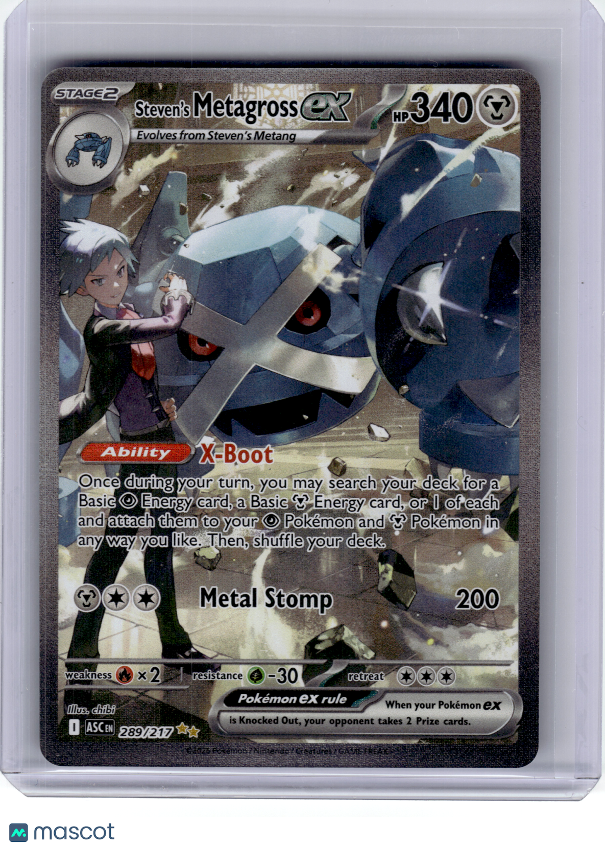 2026 Pokemon—Steven's Metagross EX 289 Ascended Heroes—Special Illustration Rare