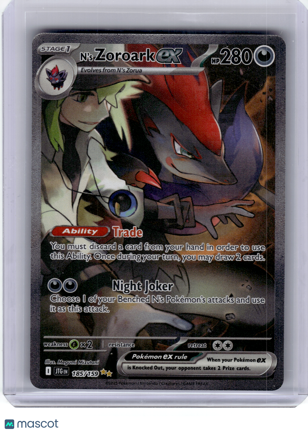 2025 Pokemon—N'S Zoroark EX #185 Journey Together—Special Illustration Rare Holo
