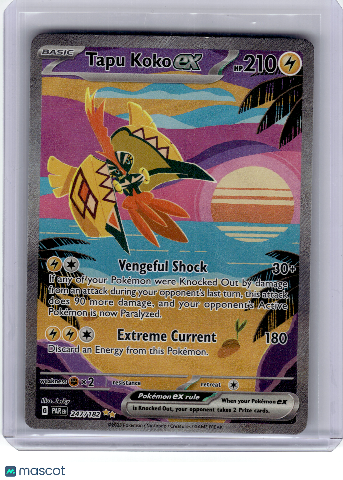 2023 Pokemon—Tapu Koko EX #247 Paradox Rift—Special Illustration Rare Holo