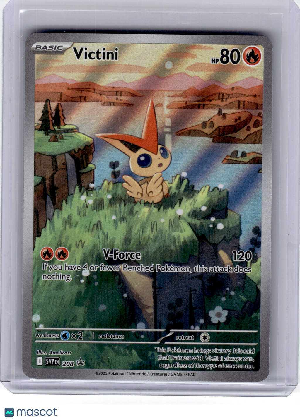 2025 Pokemon—Victini #208 Scarlet & Violet—Black Star Promo Holo