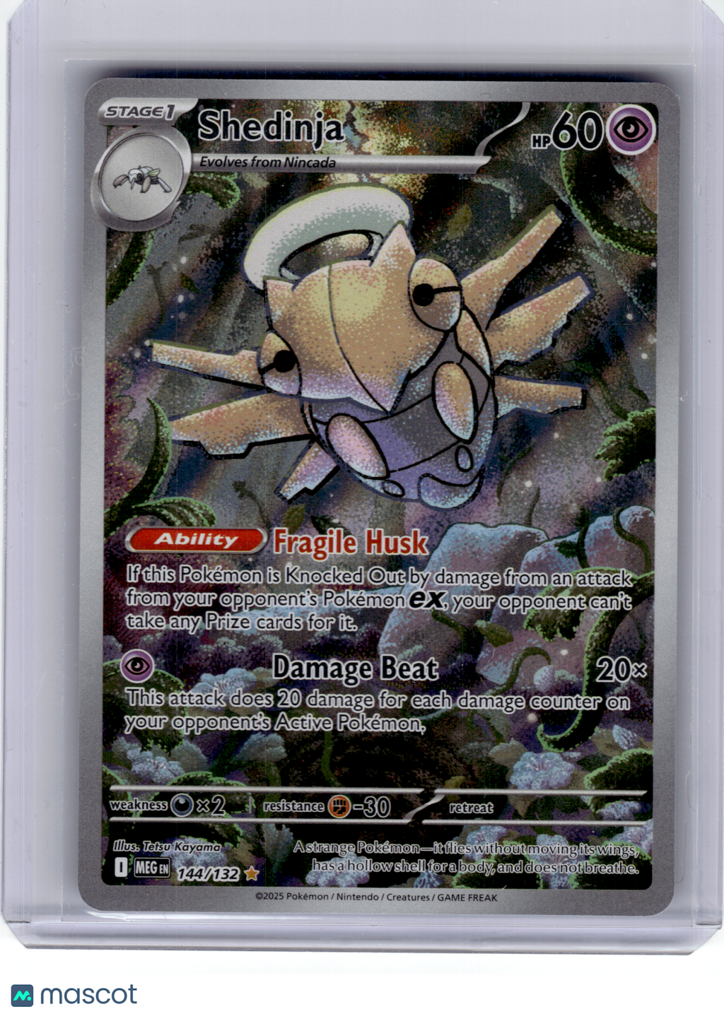 2025 Pokemon—Shedinja #144 Mega Evolution—Illustration Rare Holo