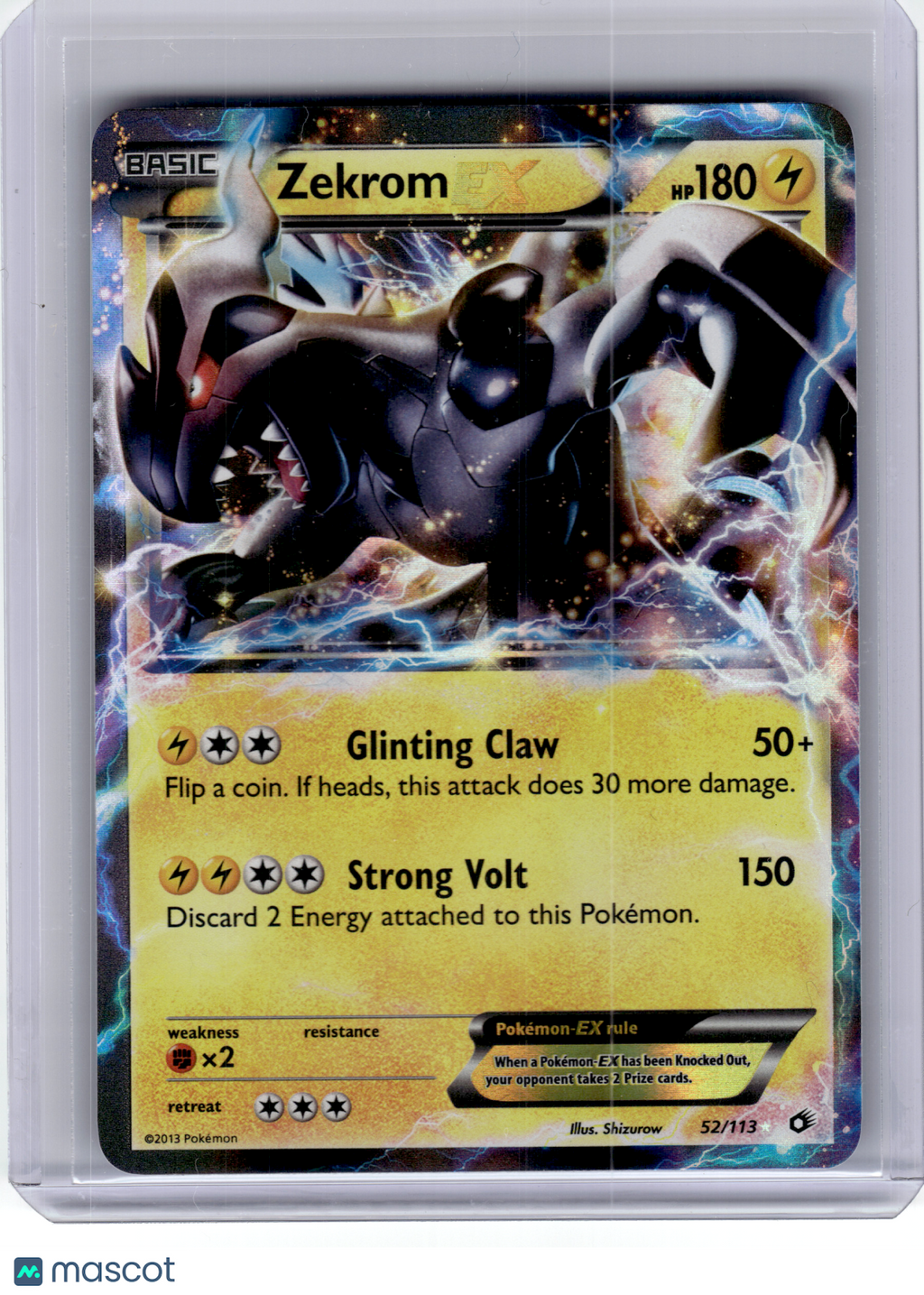 2013 Pokemon—Zekrom EX #52 Legendary Treasures—Ultra Rare Holo