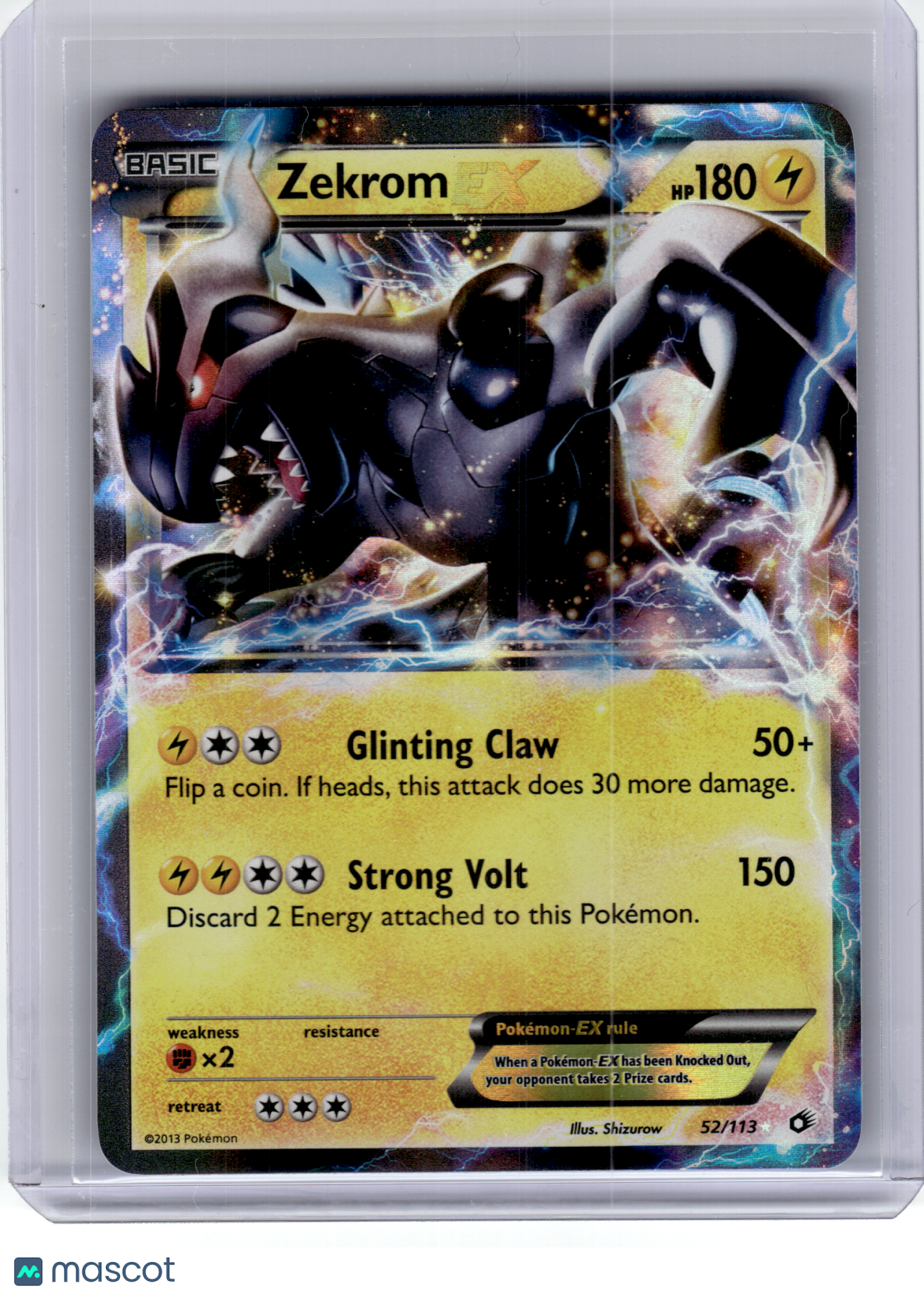 2013 Pokemon—Zekrom EX #52 Legendary Treasures—Ultra Rare Holo