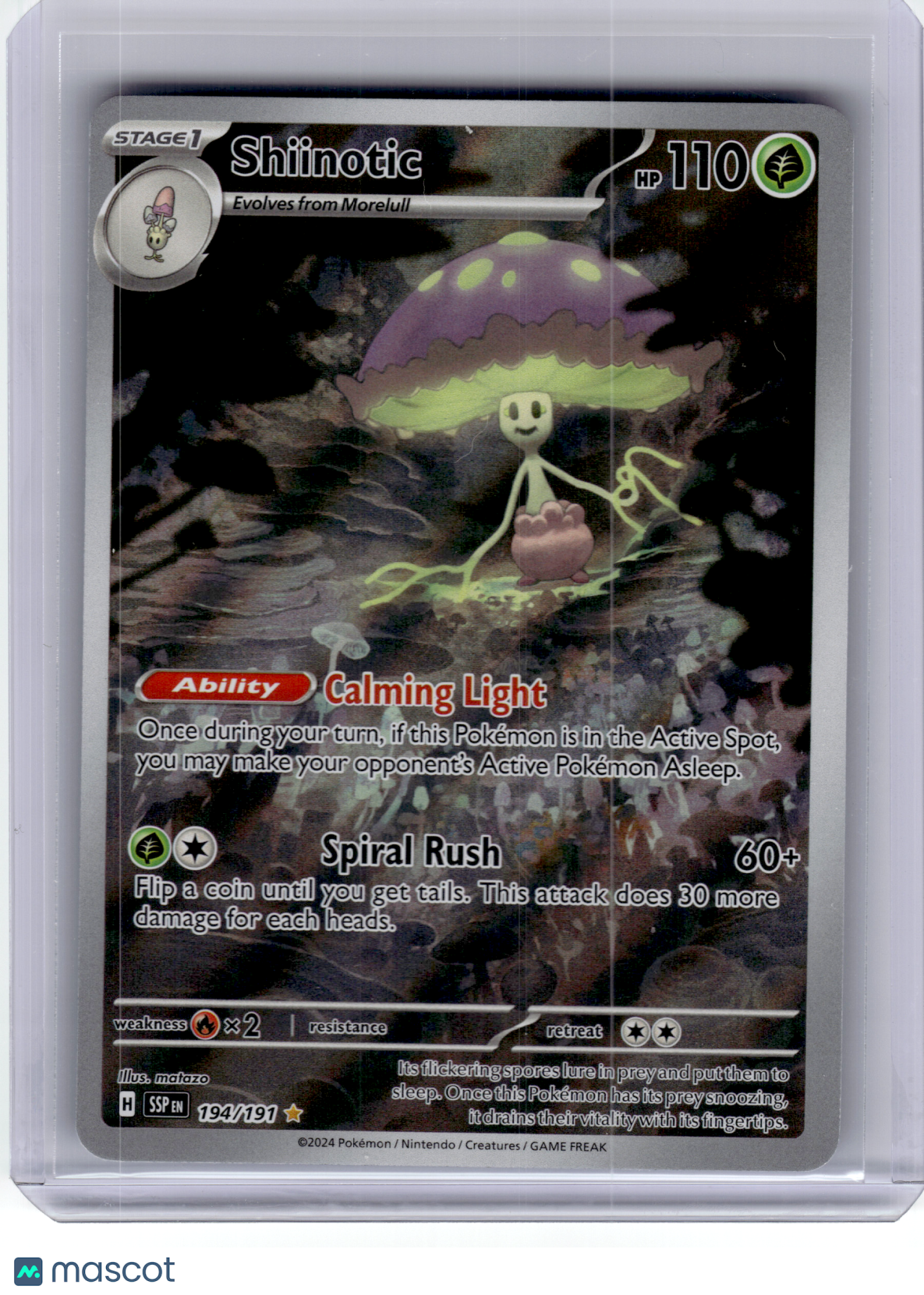2024 Pokemon—Shiinotic #194 Surging Sparks—Illustration Rare Holo