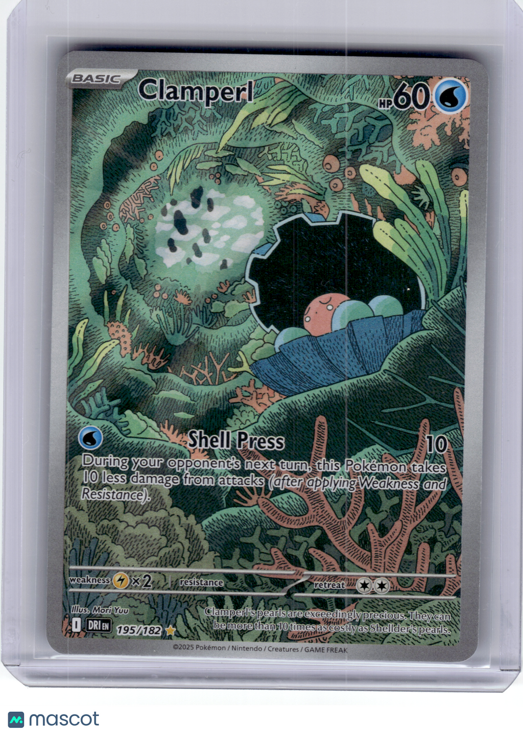2025 Pokemon—Clamperl #195 Destined Rivals—Illustration Rare Holo