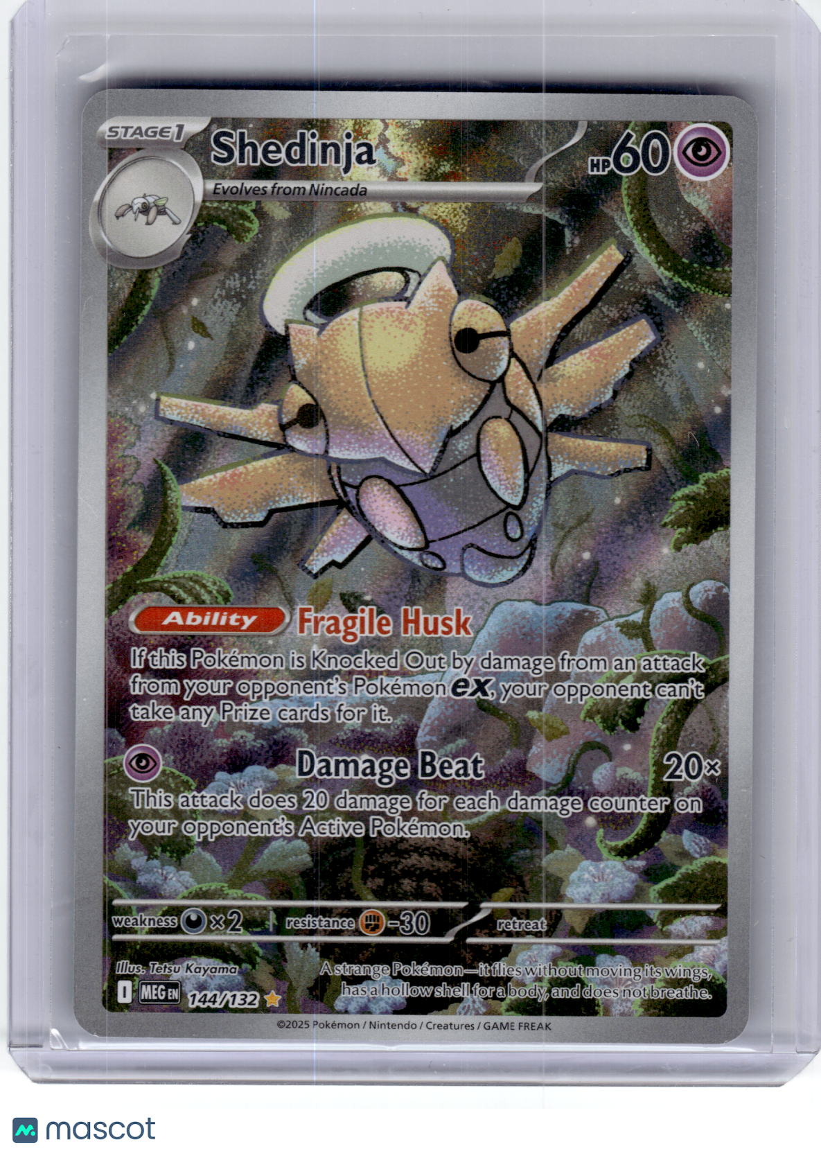 2025 Pokemon—Shedinja #144 Mega Evolution—Illustration Rare Holo