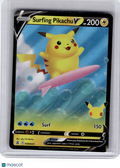 2021 Pokemon—Surfing Pikachu V #8 Celebrations—Rare Holo