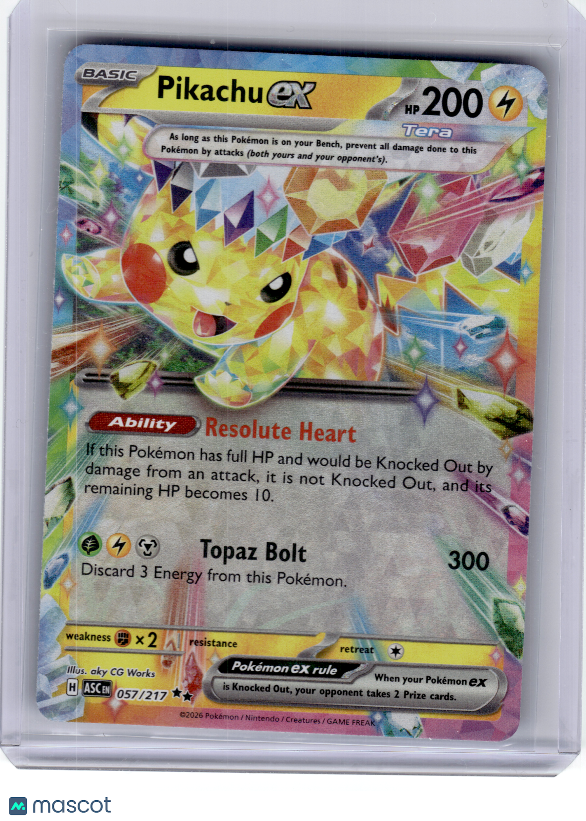 2026 Pokemon—Pikachu EX #57 Ascended Heroes—Double Rare Holo