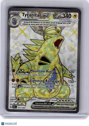 2023 Pokemon—Tyranitar EX #211 Obsidian Flames—Ultra Rare Holo