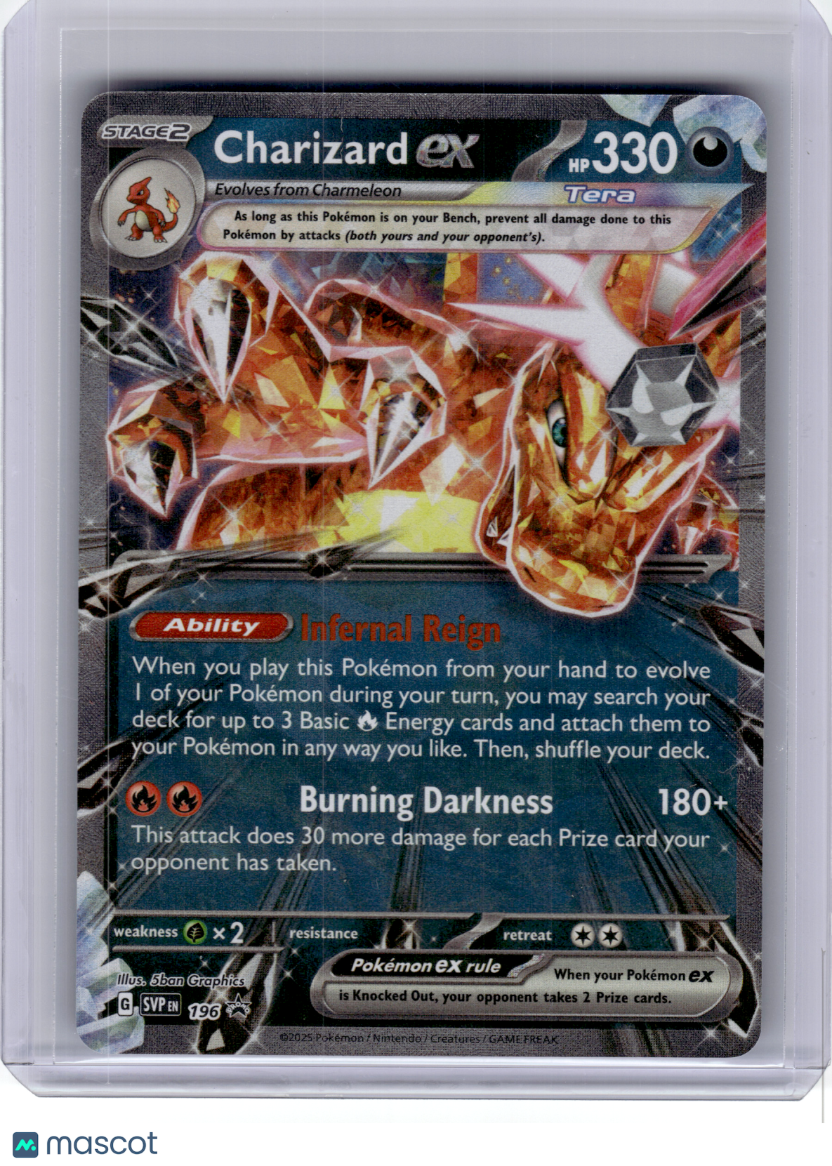 2025 Pokemon—Charizard EX #196 Scarlet & Violet—Black Star Promo Holo