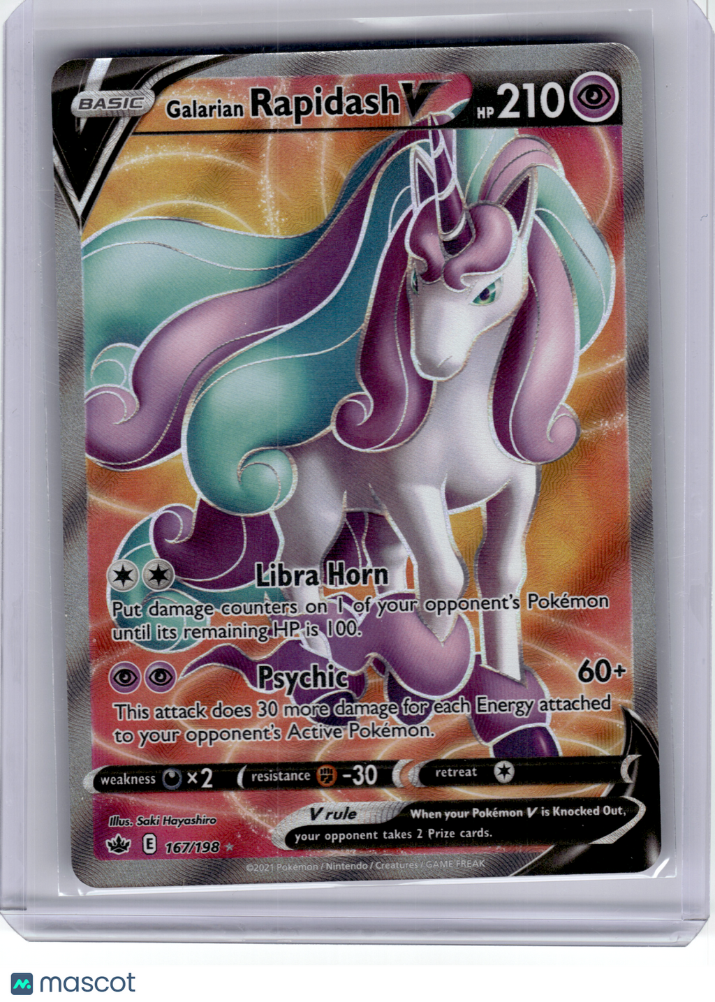 2021 Pokemon—Galarian Rapidash V #167 Chilling Reign—Ultra Rare Holo