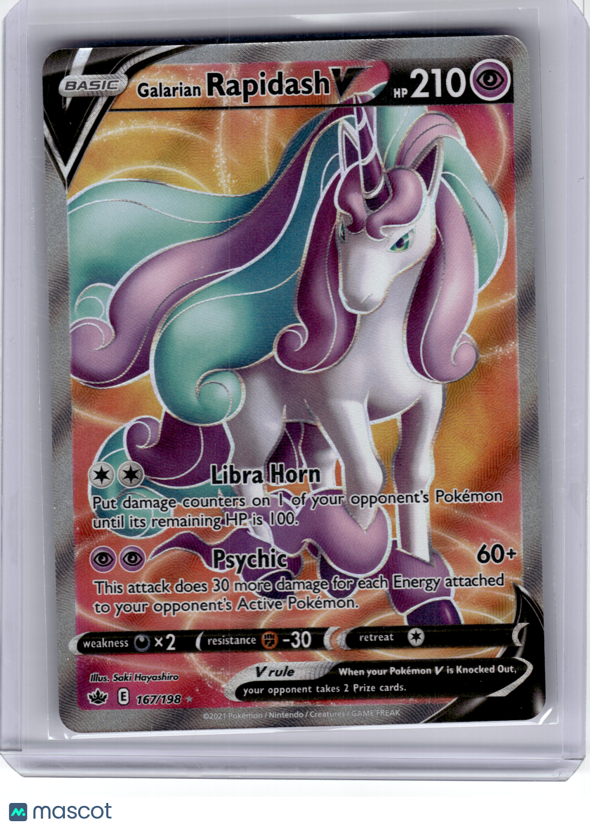 2021 Pokemon—Galarian Rapidash V #167 Chilling Reign—Ultra Rare Holo