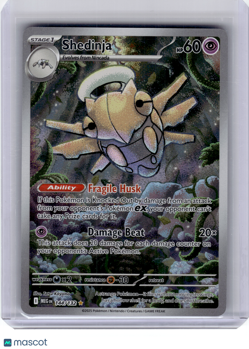 2025 Pokemon—Shedinja #144 Mega Evolution—Illustration Rare Holo