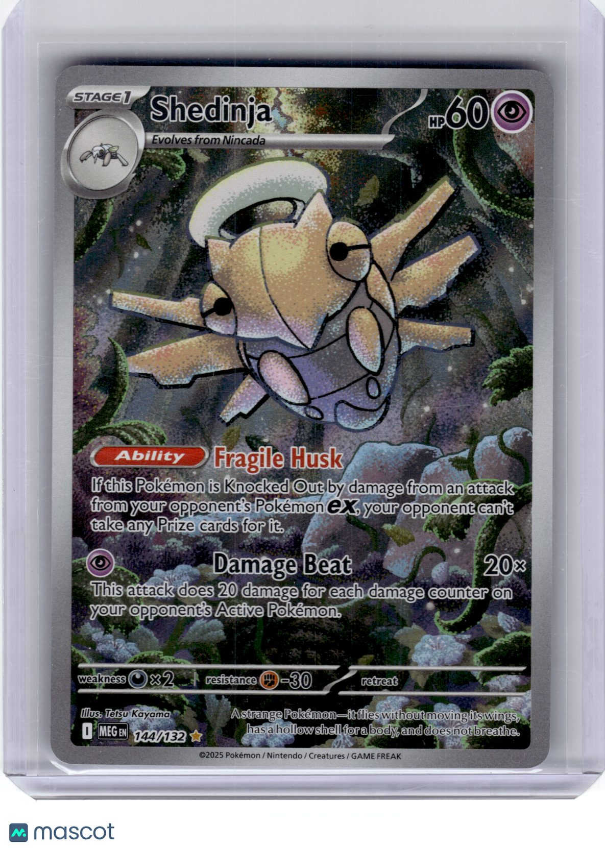 2025 Pokemon—Shedinja #144 Mega Evolution—Illustration Rare Holo