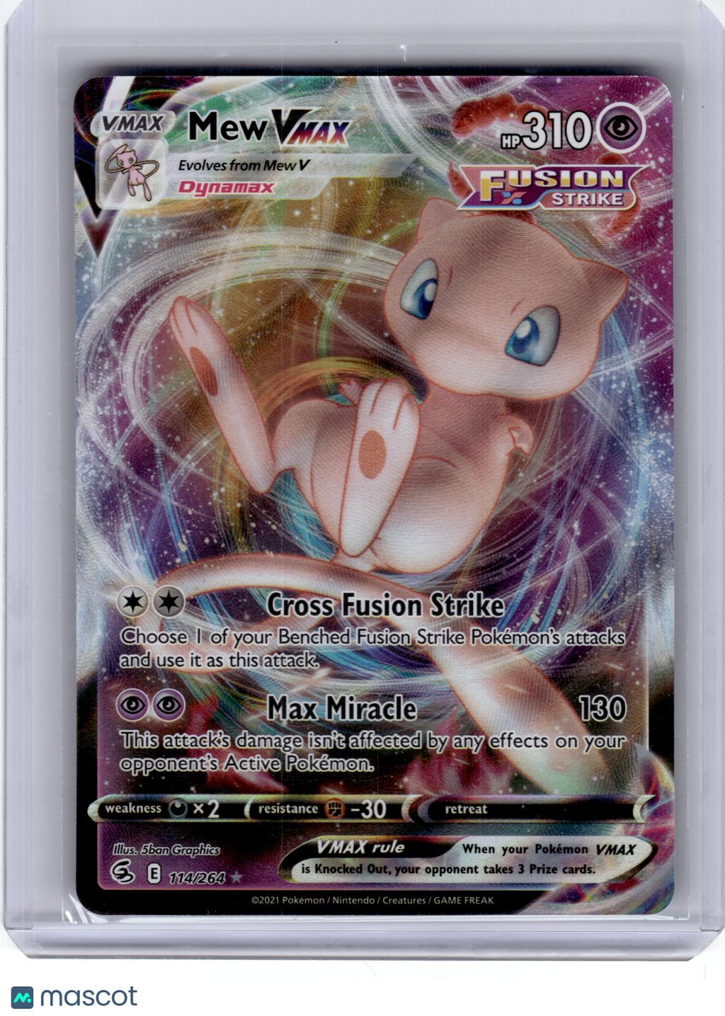 2021 Pokemon—Mew VMAX #114 Fusion Strike—Ultra Rare Holo