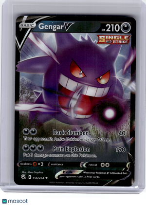 2021 Pokemon—Gengar V #156 Fusion Strike—Ultra Rare Holo