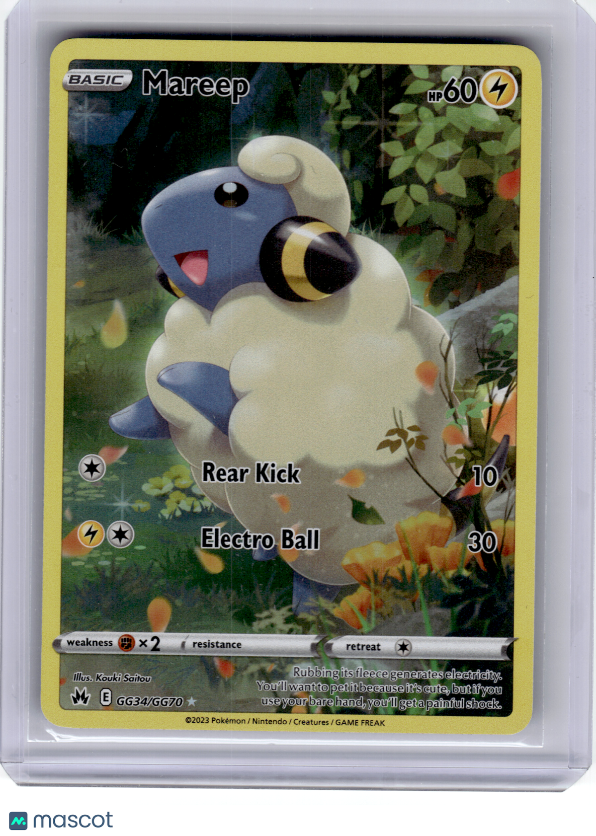 2023 Pokemon—Mareep #GG34 Crown Zenith: Galarian Gallery—Rare Holo