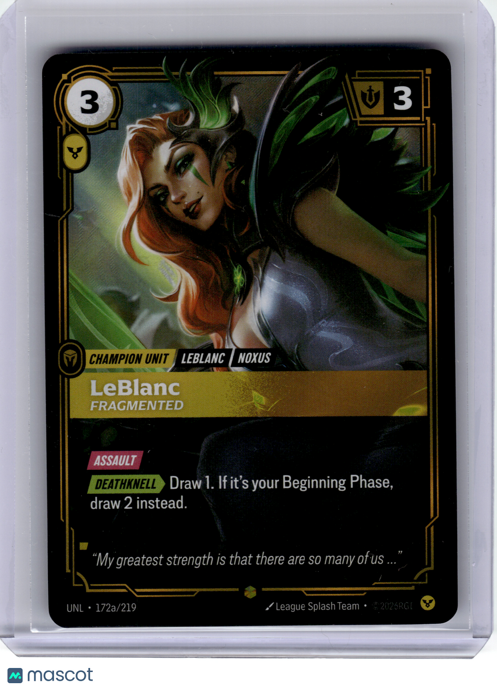 2025 League of Legends—LeBlanc #172a Unleashed—Showcase Foil