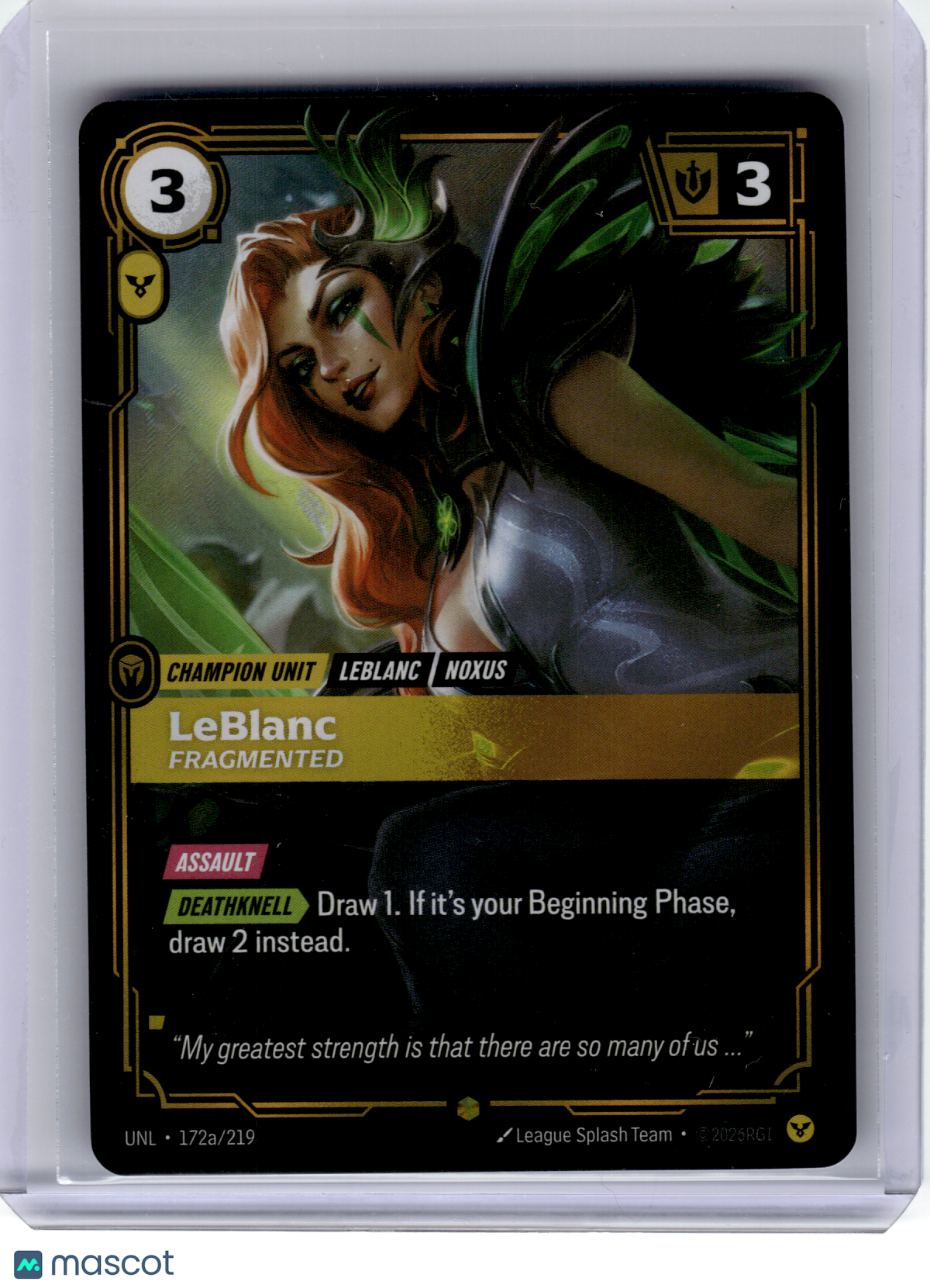 2025 League of Legends—LeBlanc #172a Unleashed—Showcase Foil