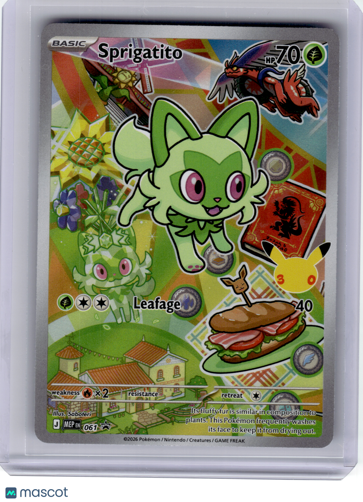 2026 Pokemon—Sprigatito #061 Mega Evolution—Black Star Promo Holo FA