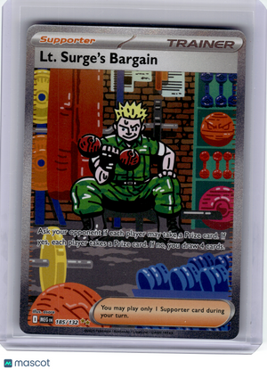 Pokemon—LT. Surge's Bargain #185 2025 Mega Evolution—SIR Holo FA SAR