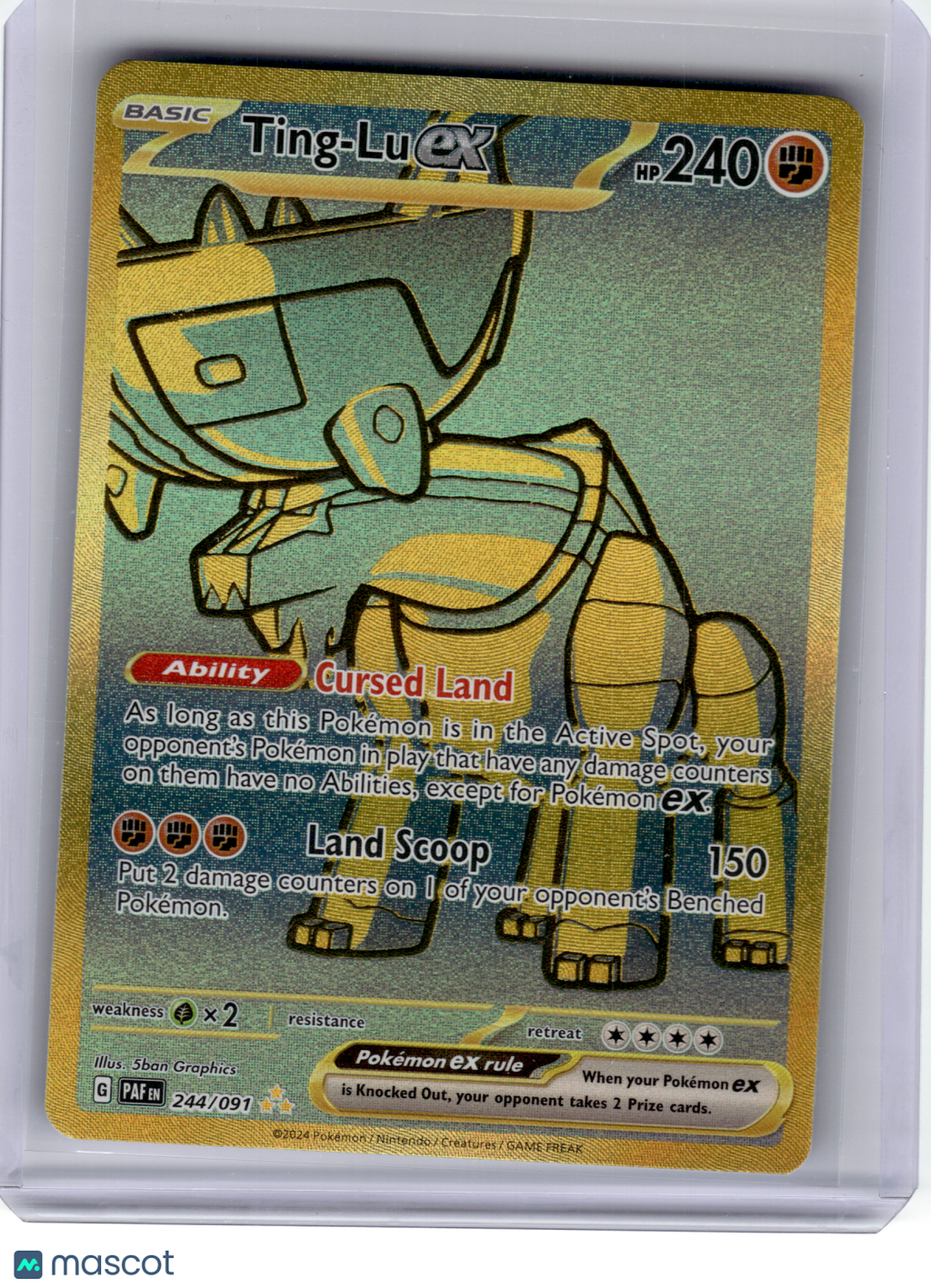 Pokemon—Ting-Lu EX #244 2024 Paldean Fates—Hyper Rare Holo UR
